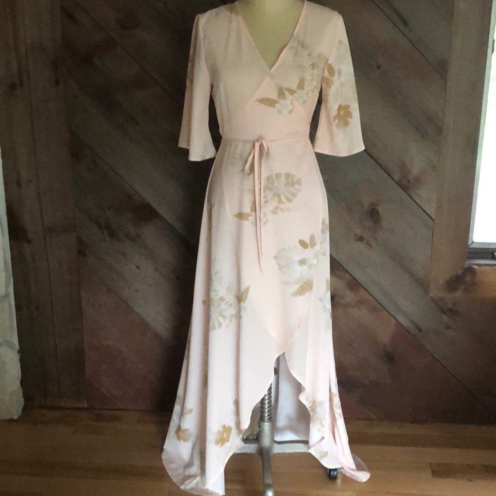 High low wrap dress